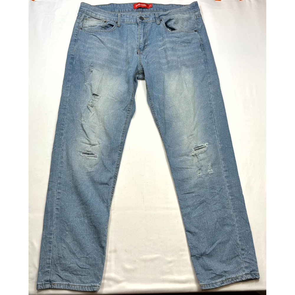 Ring of Fire Cayenne Ripped Slim Fit Jeans Mens Size 34x30 Blue‎ Distressed